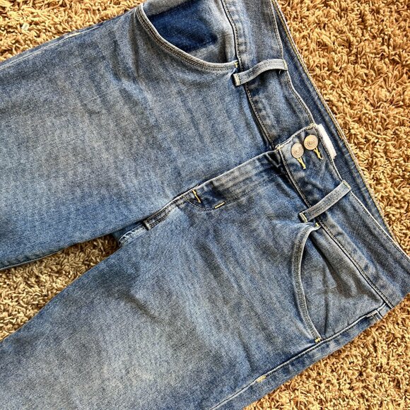 Hudson Jeans Collin Straight Mid Rise Cropped Jeans in Women's Size 30 Raw Hem - Picture 2 of 8